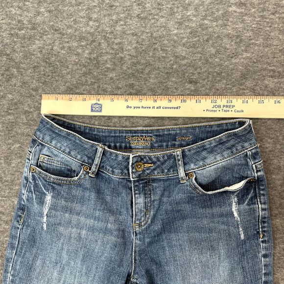 Simply Vera Vera Wang Women's Sz 6 Straight Cut Mid Wash Jeans - Flaws See Pics - Picture 14 of 16